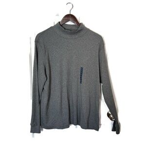 Gray Mock Neck Long Sleeve Top